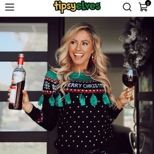 Tipsy Elves WOMEN'S CHRISTMAS TREE TASSEL UGLY CHRISTMAS SWEATER